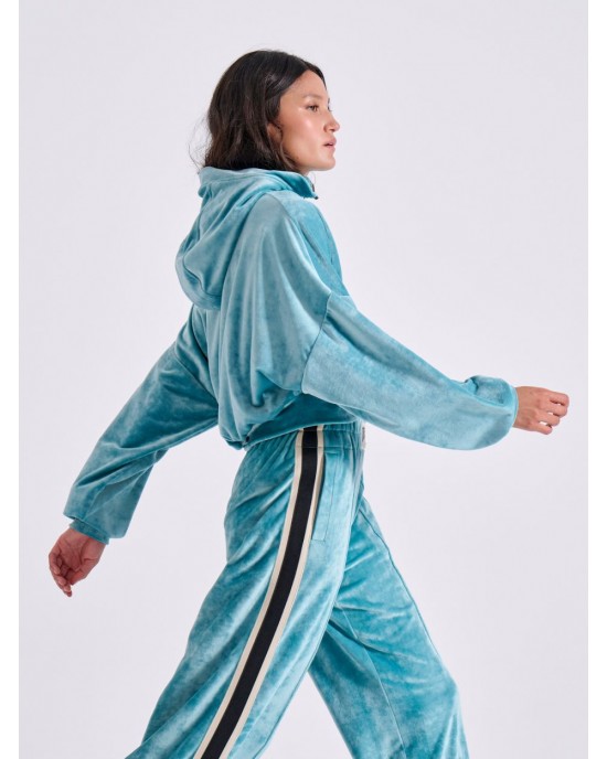 Libelloula Phyllis Light Blue Velvet Ζακέτα Φόρμας