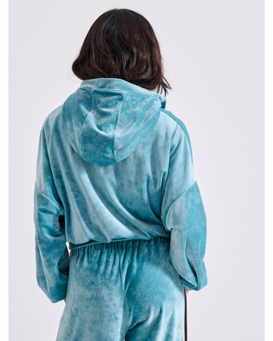 Libelloula Phyllis Light Blue Velvet Ζακέτα Φόρμας