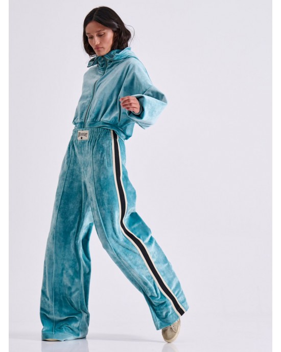 Libelloula Phyllis Light Blue Velvet Παντελόνι Φόρμας