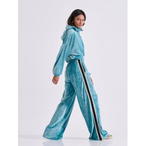 Libelloula Phyllis Light Blue Velvet Παντελόνι Φόρμας