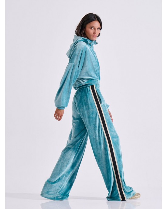 Libelloula Phyllis Light Blue Velvet Παντελόνι Φόρμας