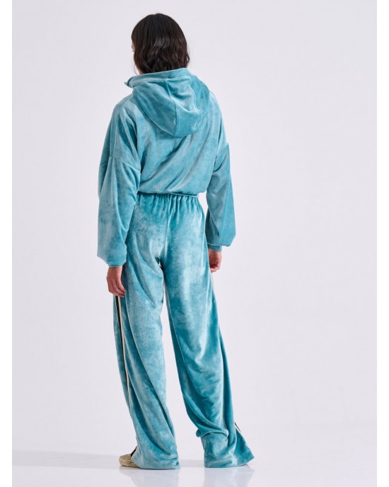 Libelloula Phyllis Light Blue Velvet Παντελόνι Φόρμας