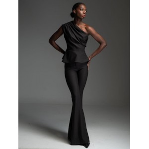 Libelloula Quinn Black Shimmer Flared Παντελόνι