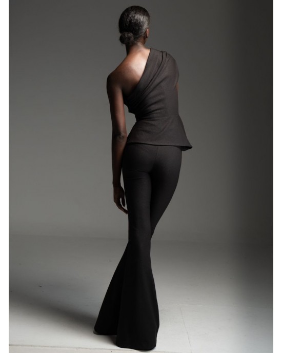 Libelloula Quinn Black Shimmer Flared Παντελόνι