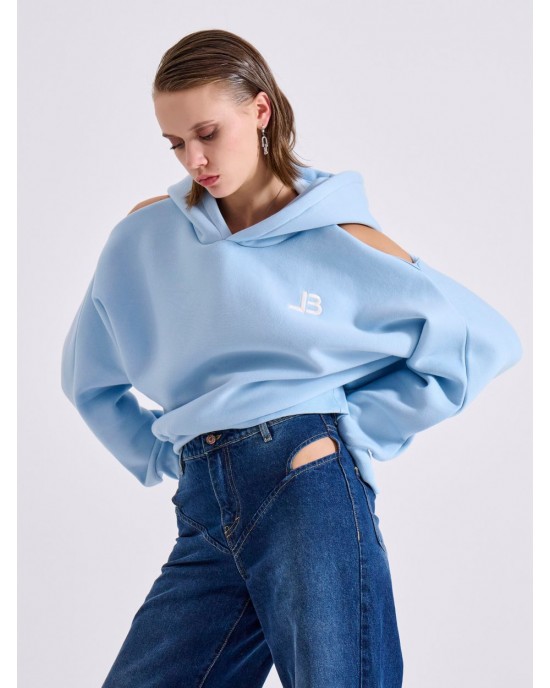 Libelloula Ruth Light Blue Open Back Φούτερ Libelloula Ruth Light Blue Open Back Φούτερ