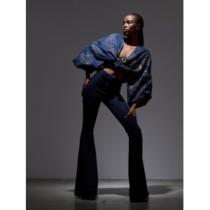 Libelloula Silena Blue Flared Shaper Παντελόνι