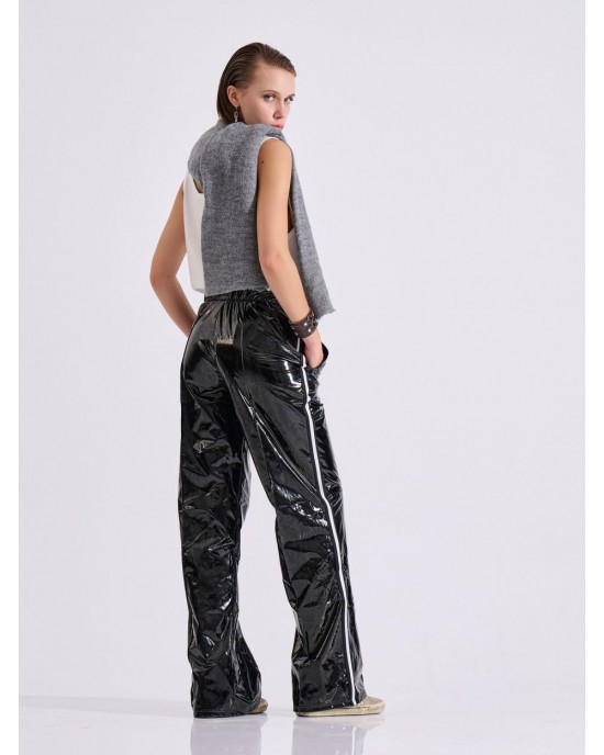 Libelloula Stephie Black Vinyl Παντελόνι Libelloula Stephie Black Vinyl Παντελόνι