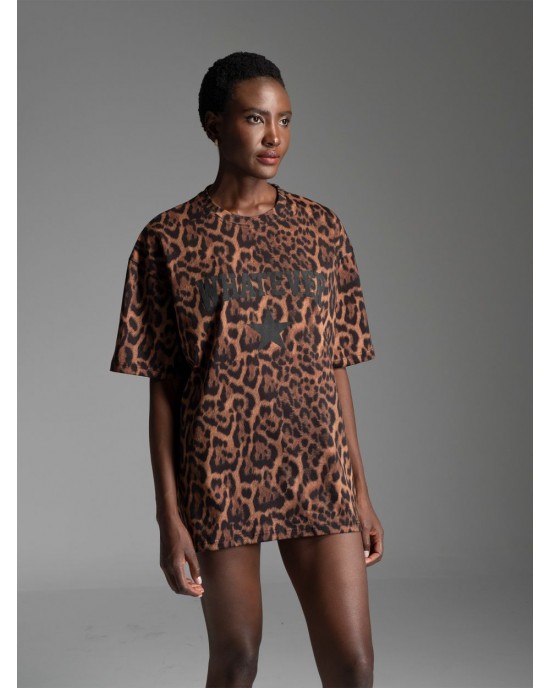 LIBELLOULA Victoria Leopard Oversized T-shirt Μπλούζα