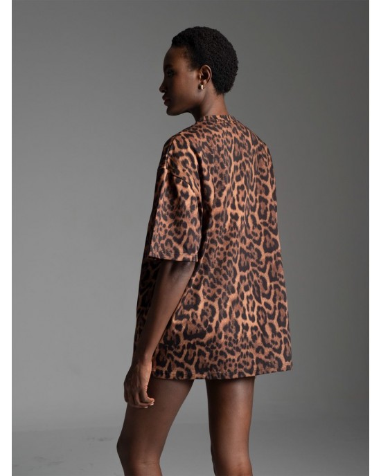 LIBELLOULA Victoria Leopard Oversized T-shirt Μπλούζα