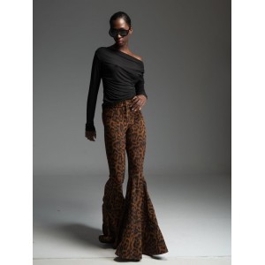 Libelloula Ziggy Leopard Extra Flared Πασντελόνι