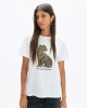 Lola Casademunt Leopard Sequin T-shirt White Μπλούζα