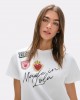Lola Casademunt Patches & Side Openings White T-shirt Μπλούζα