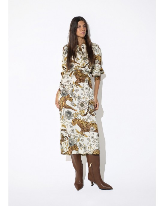 Lola Casademunt Animal Print Midi Φόρεμα