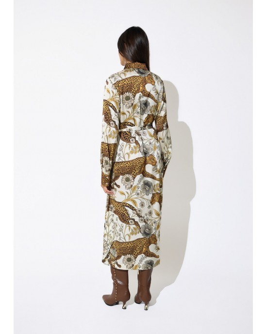 Lola Casademunt Animal Print Midi Φόρεμα