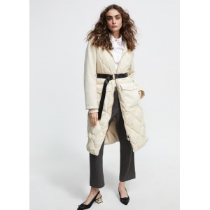 Lola Casademunt Contrast Ivory Puffer Μπλουφάν