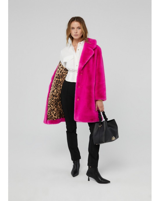 Lola Casademunt Faux Fur Fucsia Παλτό