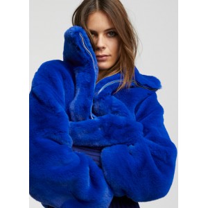 Lola Casademunt Faux Fur Blue Μπουφάν
