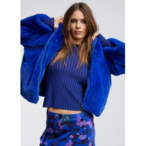 Lola Casademunt Faux Fur Blue Μπουφάν