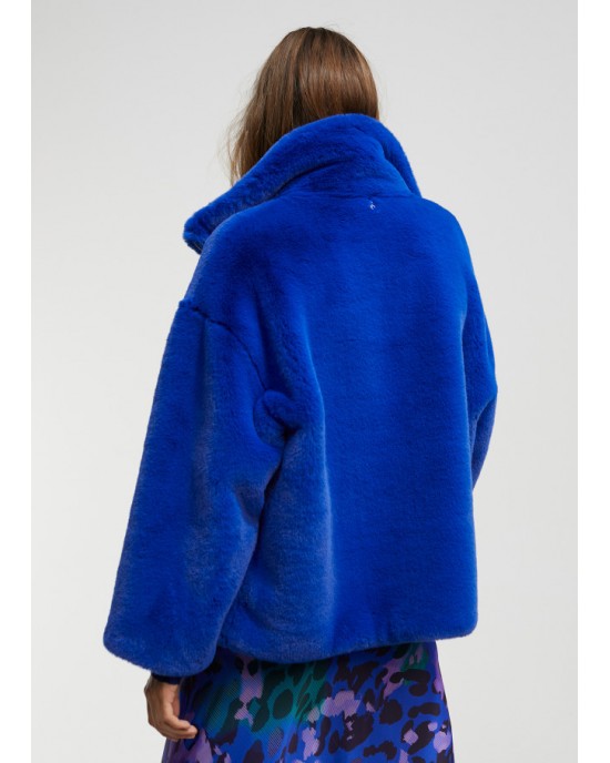 Lola Casademunt Faux Fur Blue Μπουφάν