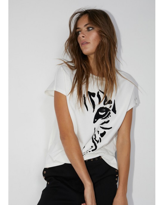 Lola Casademunt Tiger T-Shirt White Μπλούζα