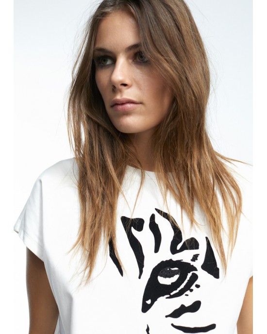 Lola Casademunt Tiger T-Shirt White Μπλούζα