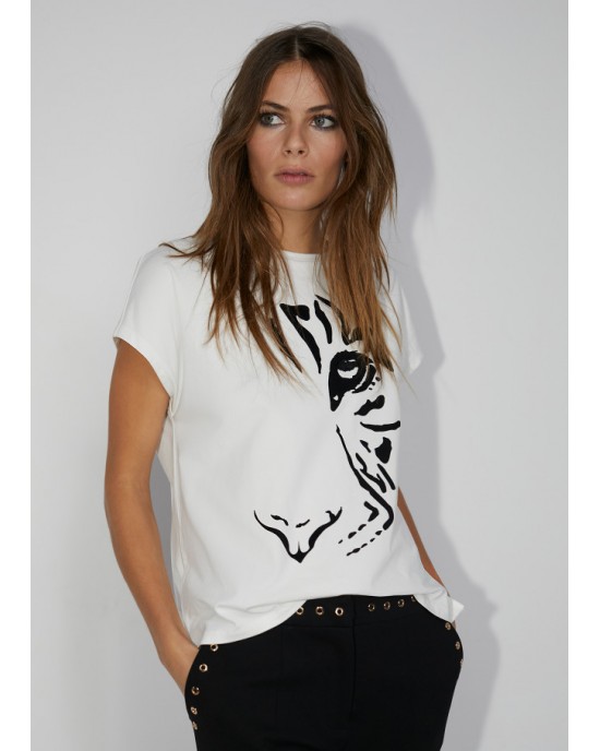 Lola Casademunt Tiger T-Shirt White Μπλούζα