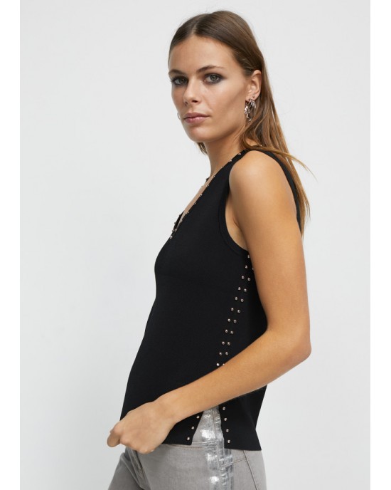 Lola Casademunt Studded Knit Black Μπλούζα