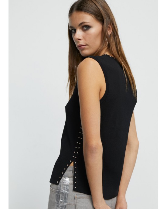 Lola Casademunt Studded Knit Black Μπλούζα