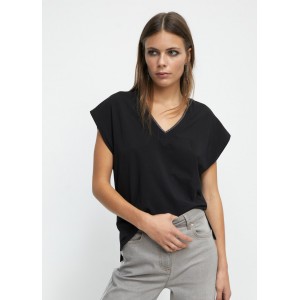 Lola Casademunt T-Shirt With Chain Detail Black Μπλούζα
