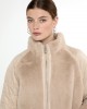 Lola Casademunt Fur Feather Combo Ecru Παλτό