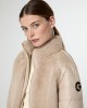 Lola Casademunt Fur Feather Combo Ecru Παλτό