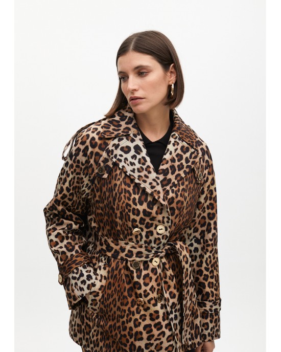 Lola Casademunt Animal Print Trench Short Παλτό Lola Casademunt Animal Print Trench Short Παλτό