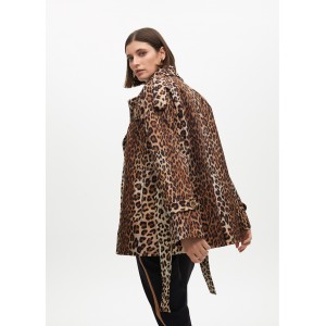 Lola Casademunt Animal Print Trench Short Παλτό