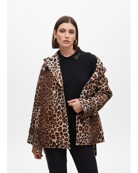 Lola Casademunt Animal Print Trench Short Παλτό Lola Casademunt Animal Print Trench Short Παλτό
