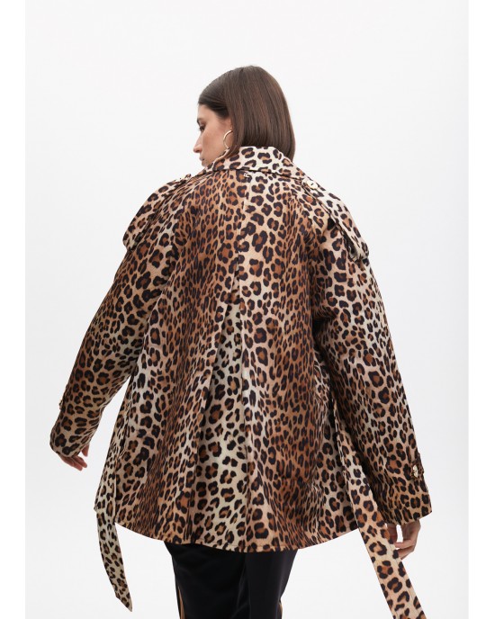 Lola Casademunt Animal Print Trench Short Παλτό Lola Casademunt Animal Print Trench Short Παλτό