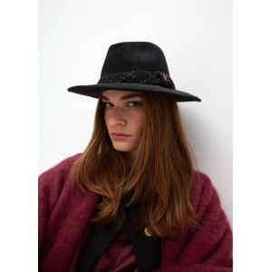 Lola Casademunt Leopard Corduroy Fedora Black Καπέλο Lola Casademunt Leopard Corduroy Fedora Black Καπέλο