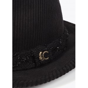 Lola Casademunt Leopard Corduroy Fedora Black Καπέλο Lola Casademunt Leopard Corduroy Fedora Black Καπέλο