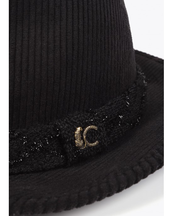 Lola Casademunt Leopard Corduroy Fedora Black Καπέλο Lola Casademunt Leopard Corduroy Fedora Black Καπέλο