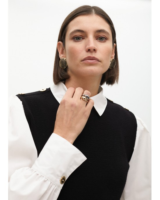 Lola Casademunt Combined With Poplin Πουλόβερ Black/White Lola Casademunt Combined With Poplin Πουλόβερ Black/White