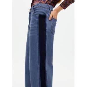 Lola Casademunt Denim With Velvet Details Παντελόνι