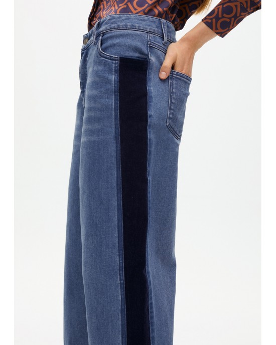 Lola Casademunt Denim With Velvet Details Παντελόνι Lola Casademunt Denim With Velvet Details Παντελόνι