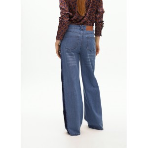 Lola Casademunt Denim With Velvet Details Παντελόνι Lola Casademunt Denim With Velvet Details Παντελόνι