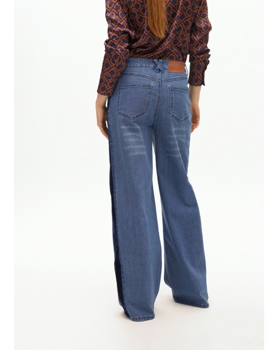 Lola Casademunt Denim With Velvet Details Παντελόνι Lola Casademunt Denim With Velvet Details Παντελόνι