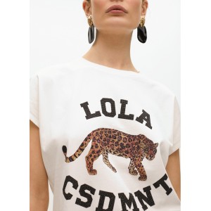 Lola Casademunt Tiger Print T-Shirt White Μπλούζα