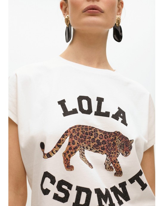 Lola Casademunt Tiger Print T-Shirt White Μπλούζα Lola Casademunt Tiger Print T-Shirt White Μπλούζα