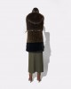 Lola Casademunt Tricolor Faux Fur Midi Vest Animal Print Stud Details Γιλέκο