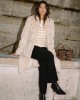 Lola Casademunt Faux Fur Long Hair Stud Details Beige Παλτό