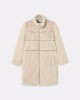 Lola Casademunt Faux Fur Long Hair Stud Details Beige Παλτό