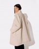 Lola Casademunt Faux Fur Long Hair Stud Details Beige Παλτό