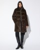 Lola Casademunt Faux Fur Long Hair Stud Details Brown Παλτό